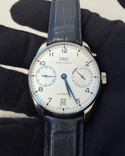 2024 IWC Schaffhausen Portugieser 7 Days 42.3MM Silver Dial Leather Strap (IW500705)