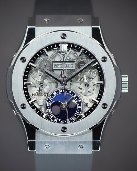 Hublot Classic Fusion Aerofusion 42MM Skeleton Dial Rubber Strap (547.NX.0170.LR)