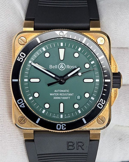 2024 Bell & Ross BR 03-92 L. E. 42MM Green Dial Rubber Strap (BR0392-D-LT-BR/SRB)