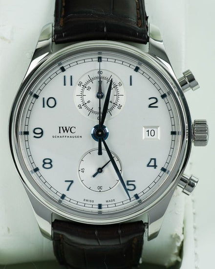 2017 IWC Schaffhausen Portugieser Classic 42MM Silver Dial Leather Strap (IW390302)