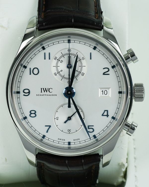 2017 IWC Schaffhausen Portugieser Classic 42MM Silver Dial Leather Strap (IW390302)