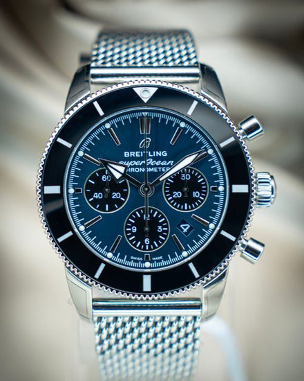 2022 Breitling Superocean Heritage II 44MM Blue Dial Steel Bracelet (AB0162121C1A1)