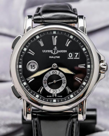 Ulysse Nardin Dual Time GMT Big Date 42MM Black Dial Leather Strap (243-55/92)