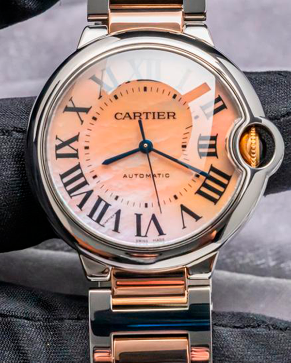 Cartier Ballon Bleu 36MM Mother of Pearl Dial Two-Tone Bracelet (W6920033)