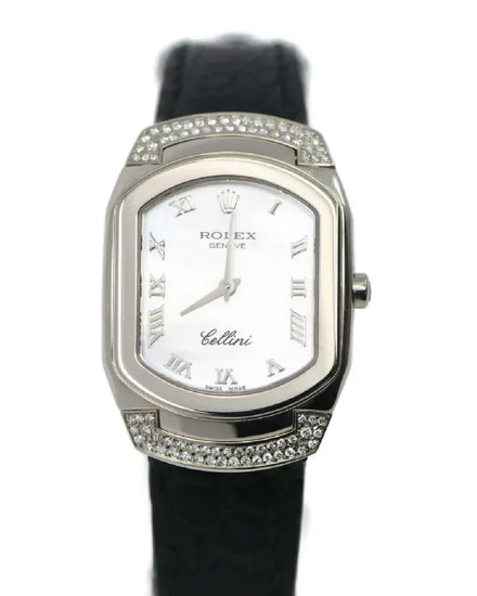 2004 Rolex Cellini 35MM Quartz Mother of Pearl Dial Leather Strap (6692)