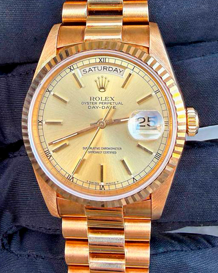 1994 Rolex Day-Date 36MM Champagne Dial Yellow Gold President Bracelet (18238)