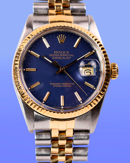 1987 Rolex Datejust 36MM Blue Dial Two-Tone Jubilee Bracelet (16013)