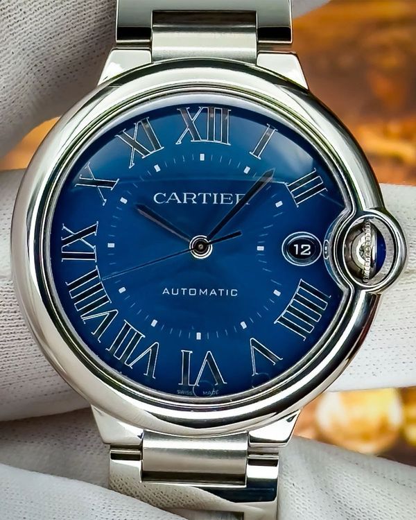 2021 Cartier Ballon Bleu 40MM Blue Dial Steel Bracelet (WSBB0061)