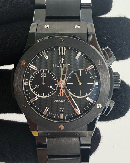 2022 Hublot Classic Fusion Chronograph 45MM Carbon Fiber Dial Ceramic Bracelet (521.CM.1171.CM)
