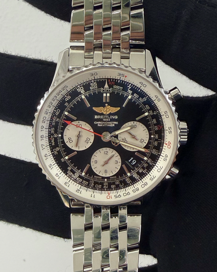 2004 Breitling Navitimer 43MM Black Dial Steel Bracelet (AB0120)