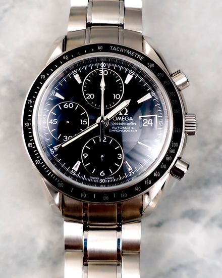 No Reserve - 2019 Omega Speedmaster Date 40MM Black Dial Steel Bracelet (3210.50.00)