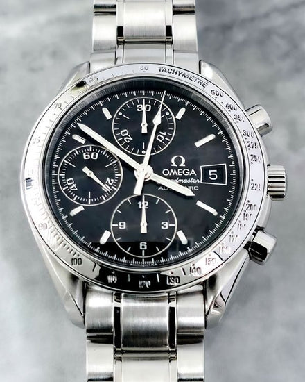 No Reserve - Omega Speedmaster Date 39MM Black Dial Steel Bracelet (3513.50.00)