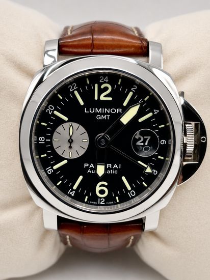 Panerai Luminor GMT 44MM Black Dial Leather Strap (PAM00088)