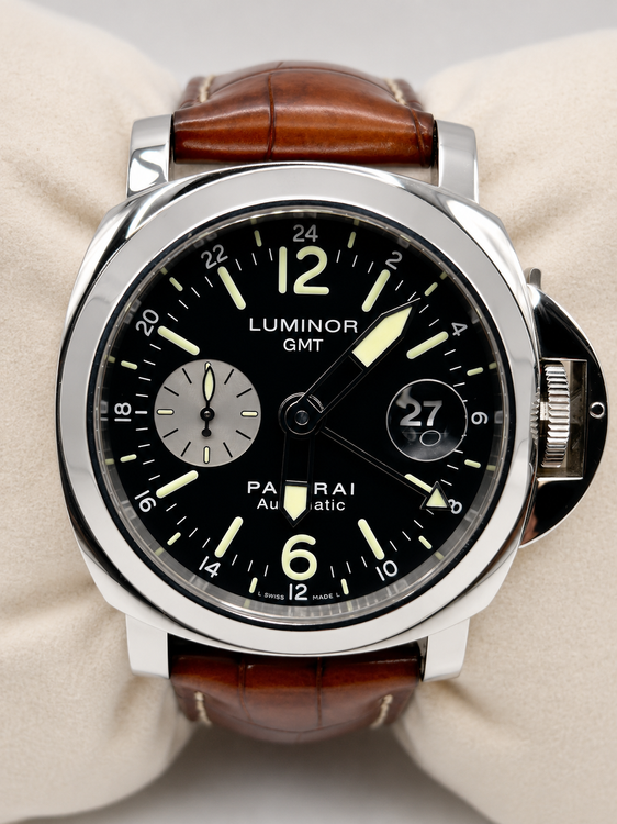 Panerai Luminor GMT 44MM Black Dial Leather Strap (PAM00088)