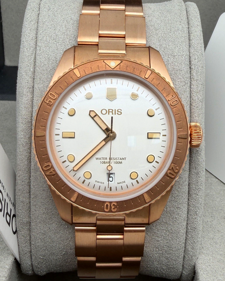 2026 Oris Sixty-Five Date 38MM White Dial Bronze Bracelet (01 733 7771 3151-07 8 19 15)
