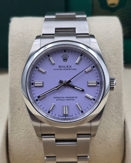 2026 Rolex Oyster Perpetual 36MM Lavender Dial Oyster Bracelet (126000)