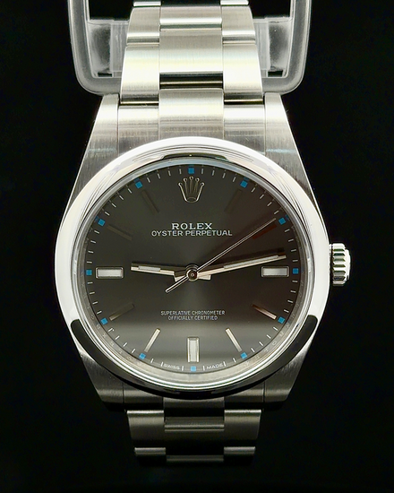 Rolex Oyster Perpetual 39MM Rhodium Dial Oyster Bracelet (114300)