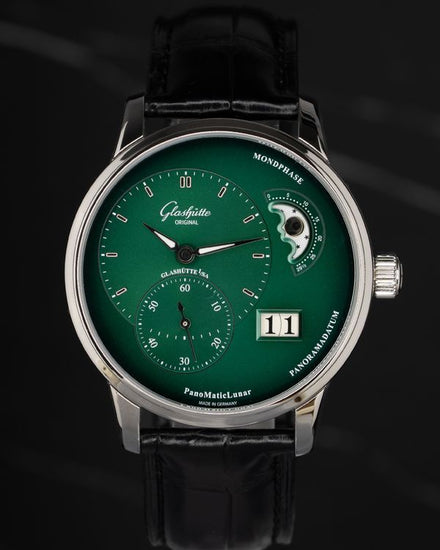 2023 Glashütte Original PanoMaticLunar 40MM Green Dial Leather Strap (1-90-02-13-32-62)