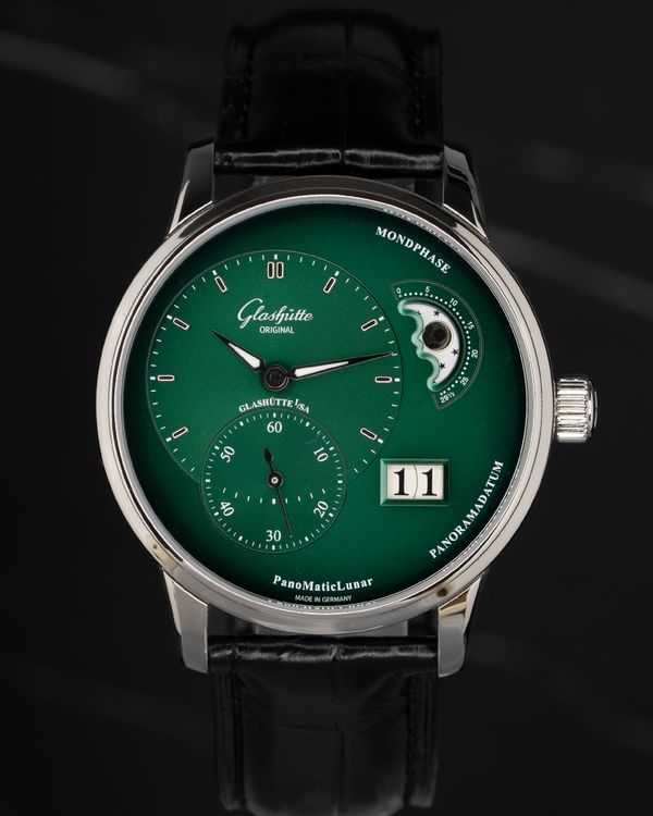 2023 Glashütte Original PanoMaticLunar 40MM Green Dial Leather Strap (1-90-02-13-32-62)