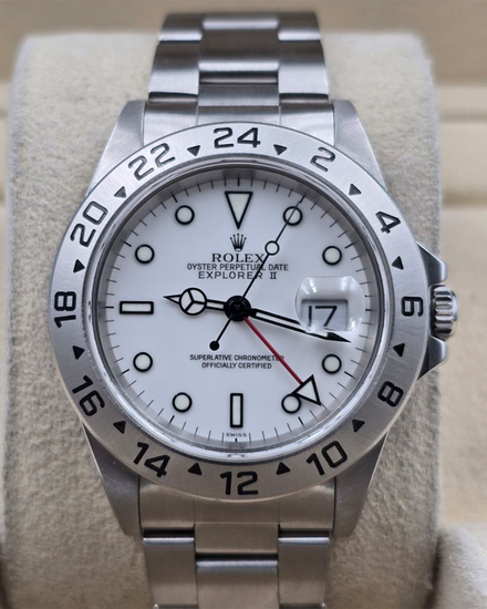 1999 Rolex Explorer II "Polar" 40MM White "Swiss Only" Dial Oyster Bracelet (16570)