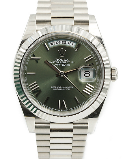 2024 Rolex Day-Date 40MM Green Dial White Gold President Bracelet (228239)
