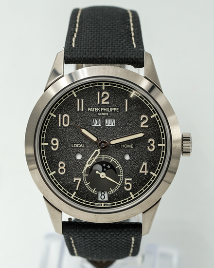 2023 Patek Philippe Complications Annual Calendar Travel Time 41MM Grey Dial Textile Strap (5326G-001)