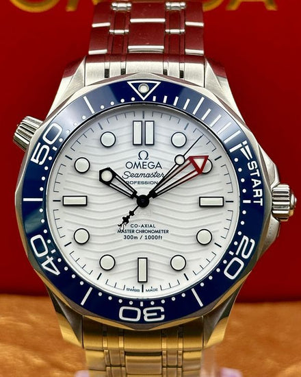 2025 Omega Seamaster Diver 300M "37th America's Cup Barcelona" 42MM White Dial Steel Bracelet (210.30.42.20.04.002)