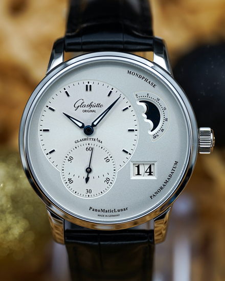 No Reserve - 2024 Glashütte Original PanoMaticLunar 40MM Silver Dial Leather Strap (1-90-02-42-32-05)