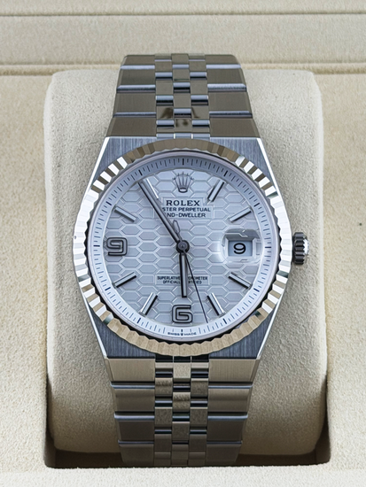 2026 Rolex Land-Dweller 40MM White "Honeycomb" Dial Flat Jubilee Bracelet (127334)
