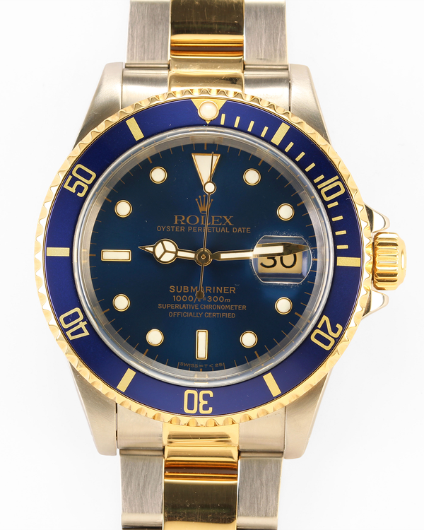1993 Rolex Submariner Date "Bluesy" 40MM Blue Dial Two-Tone Oyster Bracelet (16613)