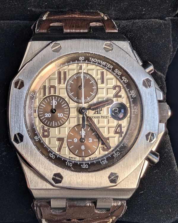 2016 Audemars Piguet Royal Oak Offshore "Safari" 42MM Ivory Dial Leather Strap (26470ST.OO.A801CR.01)