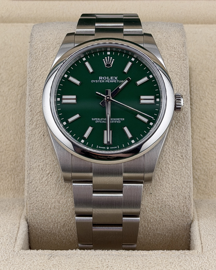 2023 Rolex Oyster Perpetual 41MM Green Dial Oyster Bracelet (124300)