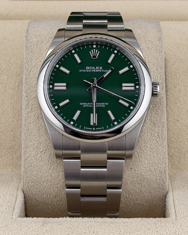 2023 Rolex Oyster Perpetual 41MM Green Dial Oyster Bracelet (124300)