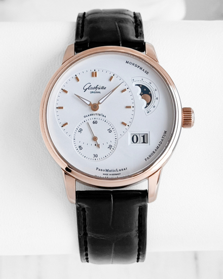 2022 Glashütte Original PanoMaticLunar 40MM Silver Dial Leather Strap (1-90-02-45-35-04)