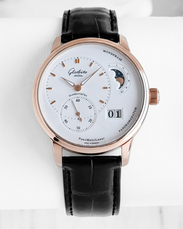 2022 Glashütte Original PanoMaticLunar 40MM Silver Dial Leather Strap (1-90-02-45-35-04)