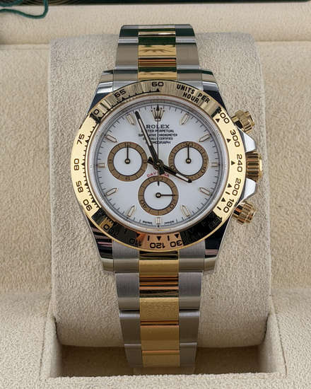 2026 Rolex Cosmograph Daytona 40MM White Dial Two-Tone Oyster Bracelet (126503)