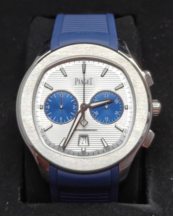 2021 Piaget Polo Chronograph 42MM Silver Dial Rubber Strap (G0A46013)