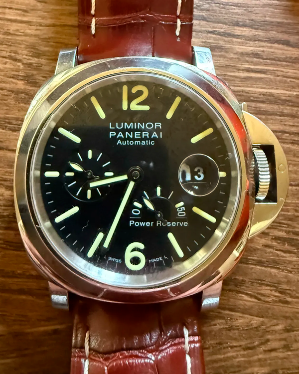 2018 Panerai Luminor Power Reserve 44MM Black Dial Leather Strap (PAM01090)