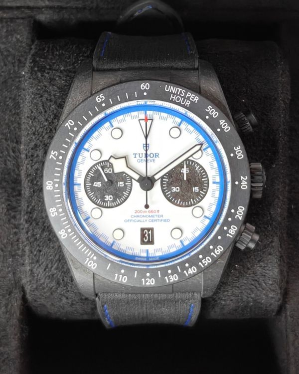 2025 Tudor Black Bay Chrono Carbon 26 "Racing Bulls" L.E. 42MM White Dial Rubber Strap (79377KN)