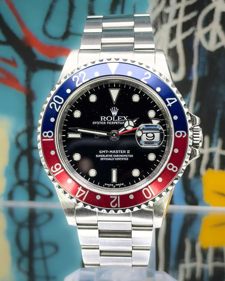 Rolex GMT-Master II "Pepsi" 40MM Black Dial Oyster Bracelet (16710)