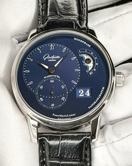 2025 Glashütte Original PanoMaticLunar 40MM Blue Dial Leather Strap (1-90-02-46-32-61)