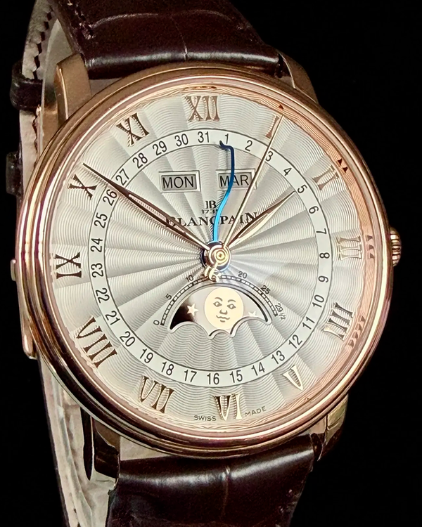2019 Blancpain Villeret Quantième Complet Demi-Savonnette 40MM Silver Dial Leather Strap (6664 3642 55B)
