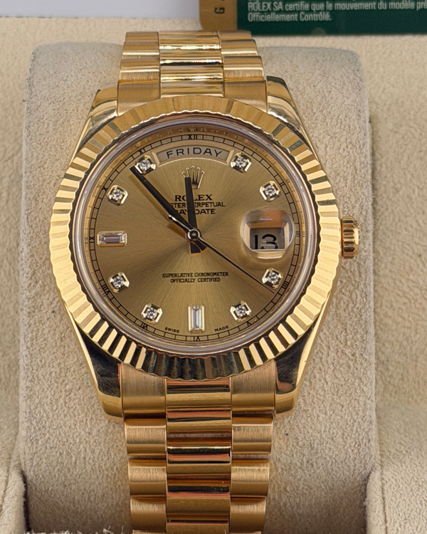 2013 Rolex Day-Date 41MM Champagne Dial Yellow Gold Pesident Bracelet (218238)