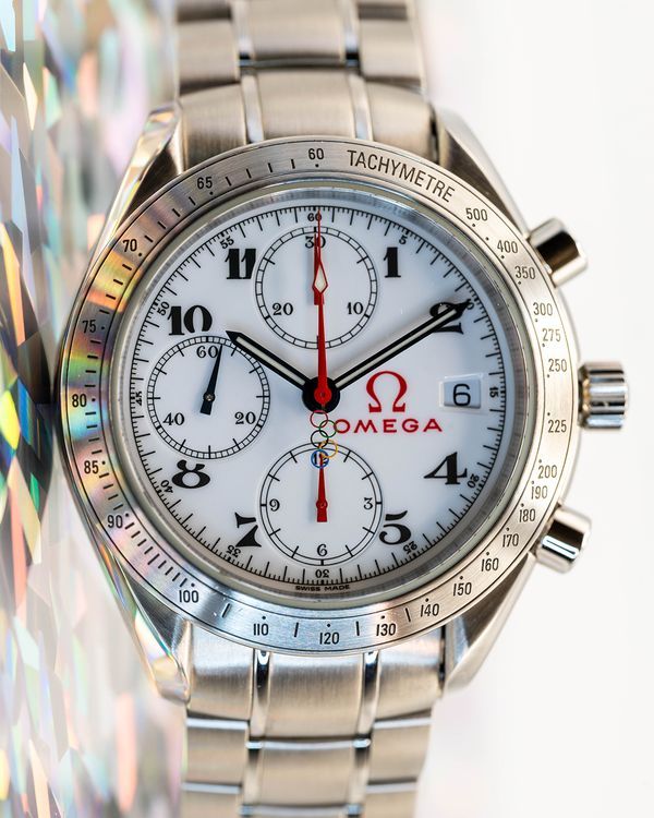 No Reserve - 2019 Omega Speedmaster Date "Olympic Games" 40MM White Dial Steel Bracelet (323.10.40.40.04.001)