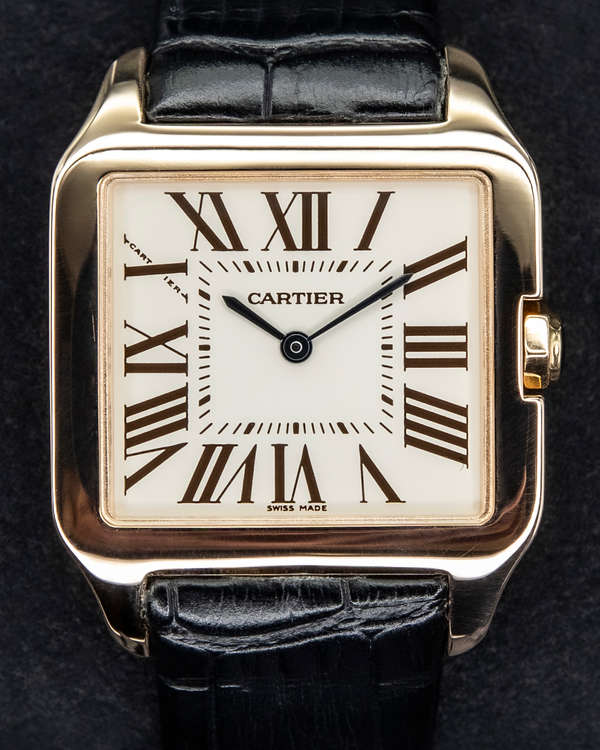 Cartier Santos Dumont 30MM Quartz Silver Dial Leather Strap (W2009251)