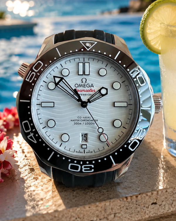 2026 Omega Seamaster Diver 300M 42MM White Dial Rubber Strap (210.32.42.20.04.001)