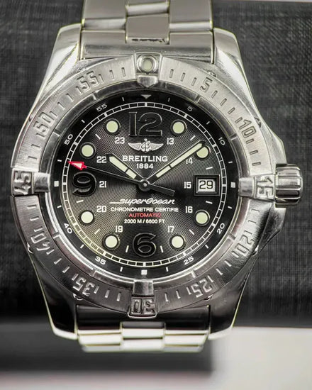 No Reserve - Breitling Superocean Steelfish 44MM Black Dial Steel Bracelet (A17390)