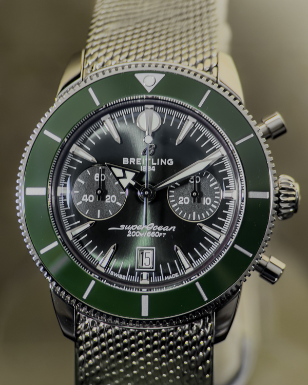 2025 Breitling Superocean Heritage B01 Chronograph 42MM Green Dial Steel Bracelet (AB0156361L1A1)