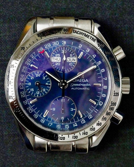 No Reserve - Omega Speedmaster Day-Date 39MM Blue Dial Steel Bracelet (3523.80.00)