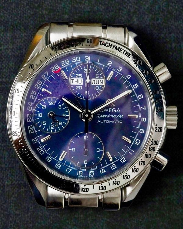 No Reserve - Omega Speedmaster Day-Date 39MM Blue Dial Steel Bracelet (3523.80.00)